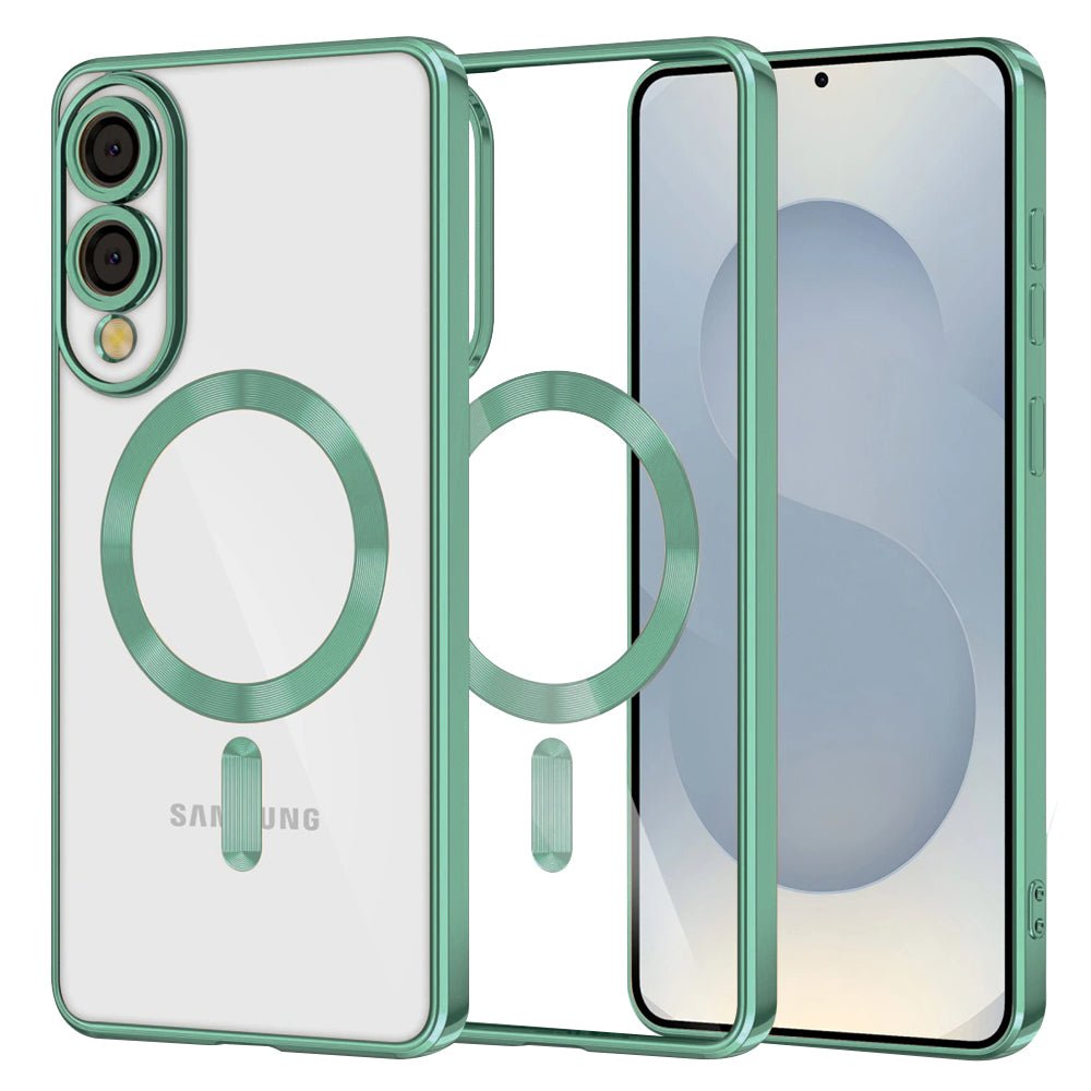 Husa de protectie Techsuit Luxury Crystal MagSafe compatibil cu Samsung Galaxy S25 Edge, Verde Deschis