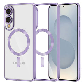 Husa de protectie Techsuit Luxury Crystal MagSafe compatibil cu Samsung Galaxy S25 Edge, Mov Deschis