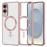 Husa de protectie Techsuit Luxury Crystal MagSafe compatibil cu Samsung Galaxy S25 Edge, Roz