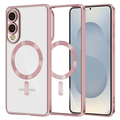 Husa de protectie Techsuit Luxury Crystal MagSafe compatibil cu Samsung Galaxy S25 Edge, Roz