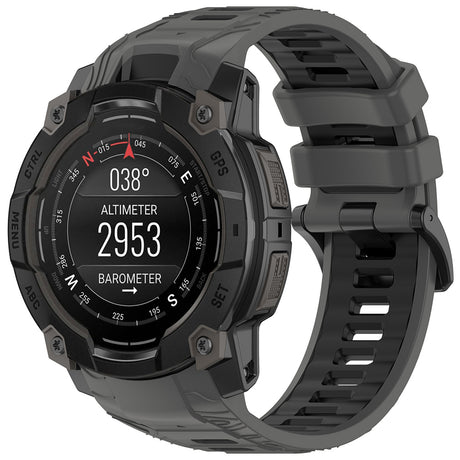 Curea smartwatch Techsuit Watchband (W077) compatibil cu Garmin Instinct 3 50mm/Instinct 3 50mm Solar, Gri