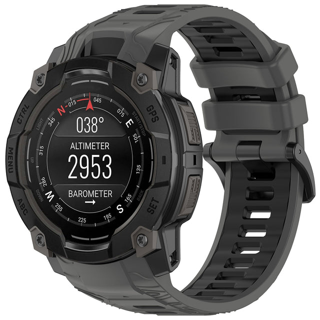 Curea smartwatch Techsuit gri pentru Garmin Instinct 3 45mm