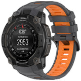 Curea smartwatch Techsuit Watchband (W077) compatibil cu Garmin Instinct 3 45mm / Instinct 3 45 Solar, Gri /Orange