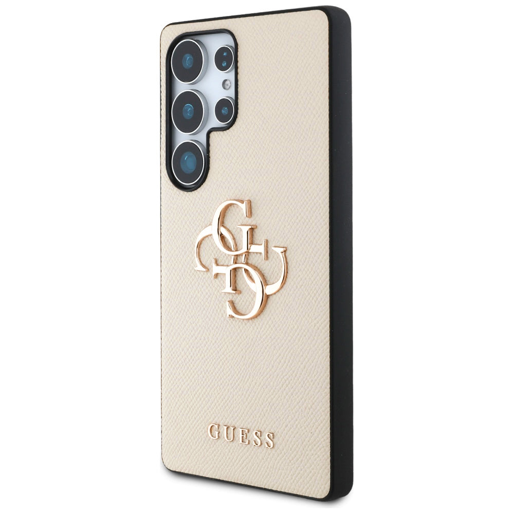 Husa de protectie Guess Hardcase 4G Grained Big and Classic Logo (GUHCS25LPGT4MBE) compatibil cu Samsung Galaxy S25 Ultra, Bej