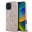 Husa de protectie Guess Hardcase 4G Big Logo (GUHCP16L4GMGPI) compatibil cu iPhone 16 Pro, Roz