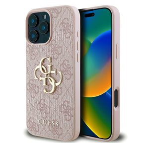 Husa de protectie Guess Hardcase 4G Big Logo (GUHCP16L4GMGPI) compatibil cu iPhone 16 Pro, Roz