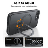 Husa de protectie Torras Ostand Spin MagSafe Series compatibil cu iPhone 16e / iPhone 17e, Negru