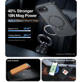 Husa de protectie Torras Ostand Spin MagSafe Series compatibil cu iPhone 16e / iPhone 17e, Negru