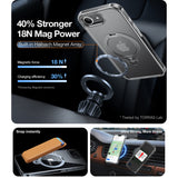 Husa de protectie Torras Ostand Spin MagSafe Series compatibil cu iPhone 16e / iPhone 17e, Transparent
