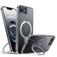 Husa de protectie Torras Ostand Spin MagSafe Series compatibil cu iPhone 16e / iPhone 17e, Transparent