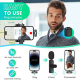 Casti Techsuit (set de 2) Lavalier Wireless XtreamMic (LW1), with Receiver, Lightning Connector, for iPhone Plug & Play, Collar Clip, Negru