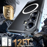 Husa de protectie Torras Pstand MagSafe compatibil cu Samsung Galaxy S25 Plus, Transparent