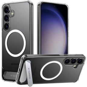 Husa de protectie Torras Pstand MagSafe compatibil cu Samsung Galaxy S25 Plus, Transparent