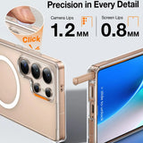 Husa de protectie Torras Pstand MagSafe compatibil cu Samsung Galaxy S25 Ultra, Transparent