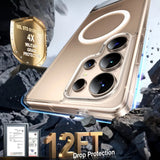 Husa de protectie Torras Pstand MagSafe compatibil cu Samsung Galaxy S25 Ultra, Transparent