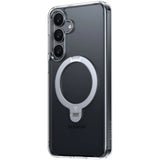Husa de protectie Torras Ostand Spin MagSafe Series compatibil cu Samsung Galaxy S25 Plus, Transparent