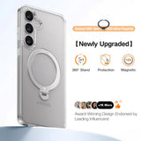 Husa de protectie Torras Ostand Spin MagSafe Series compatibil cu Samsung Galaxy S25 Plus, Transparent