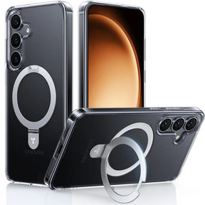 Husa de protectie Torras Ostand MagSafe Series compatibil cu Samsung Galaxy S25 Plus, Transparent
