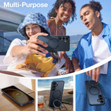 Husa de protectie Torras Ostand MagSafe Series compatibil cu Samsung Galaxy S25 Plus, Negru