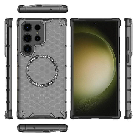 Husa de protectie Techsuit HoneyComb Shield MagSafe compatibil cu Samsung Galaxy S24 Ultra, Negru