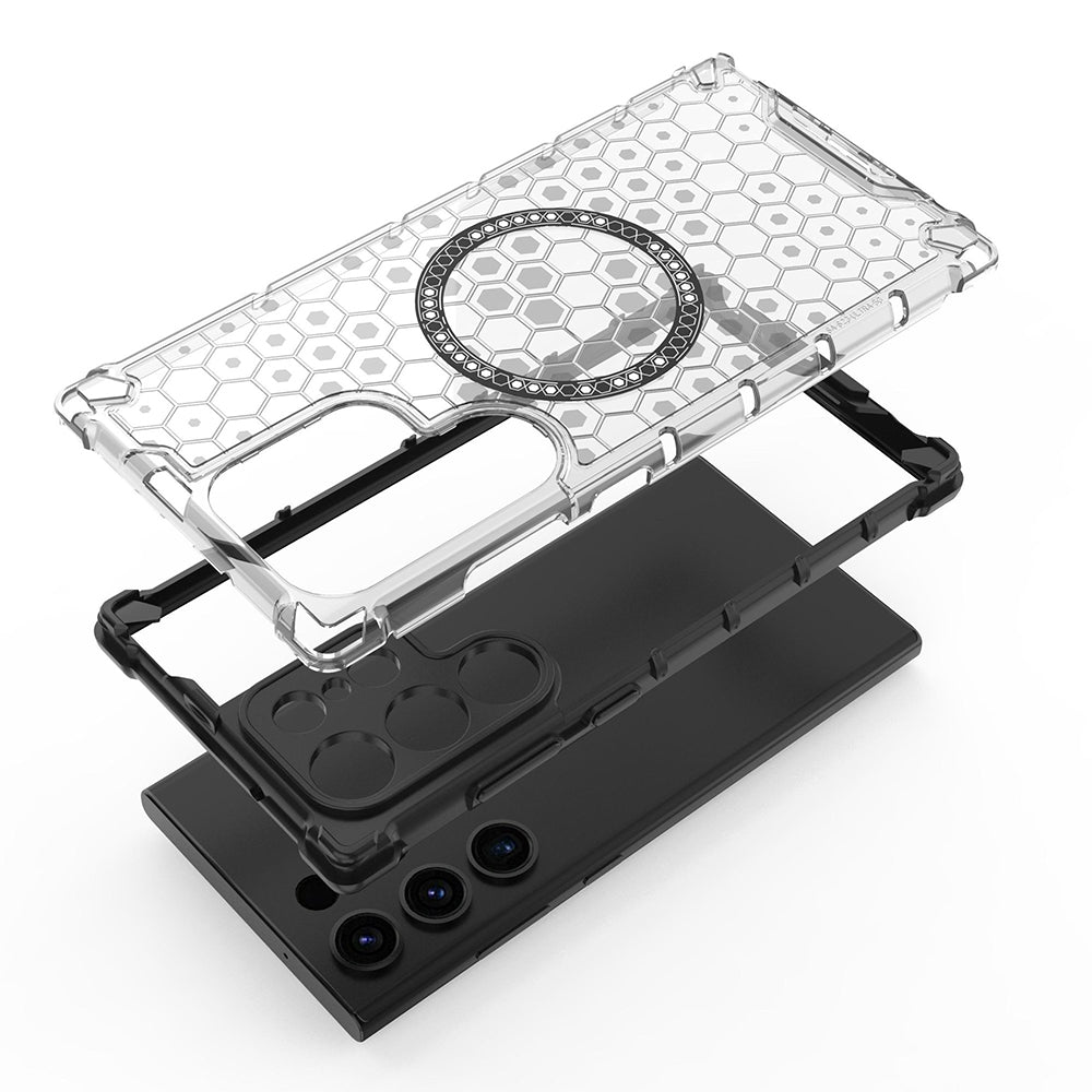 Husa de protectie Techsuit HoneyComb Shield MagSafe compatibil cu Samsung Galaxy S24 Ultra, Negru