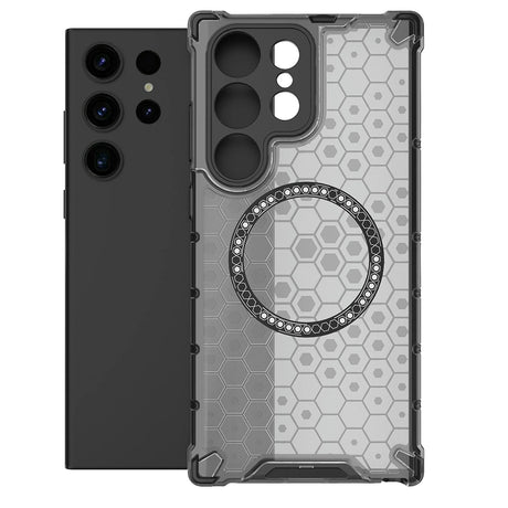 Husa de protectie Techsuit HoneyComb Shield MagSafe compatibil cu Samsung Galaxy S24 Ultra, Negru