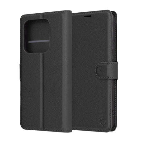 Husa de protectie Techsuit Leather Folio compatibil cu Xiaomi Redmi Note 14 4G (Regional), Negru