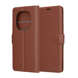 Husa de protectie Techsuit Leather Folio compatibil cu Xiaomi Redmi Note 14 Pro 4G, Maro