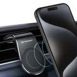 Suport Techsuit AirGrip (S7), Waterfall-Shaped, Magnetic Secure Grip for Air Vent, Clamp Grip, Negru / Silver