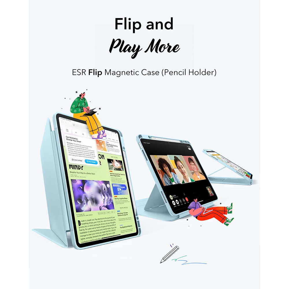 ESR Husa de protectie tableta ESR Flip Hybrid (with Pencil Holder) compatibil cu iPad Air 13 (2024) / Air 13 (2025) / Ai