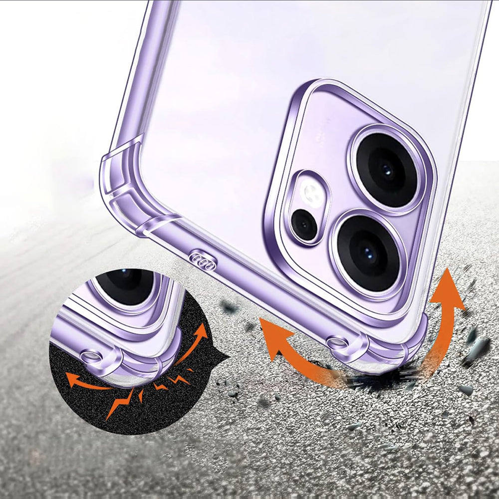 Husa de protectie Techsuit Shockproof Clear Silicone compatibil cu Oppo Reno13 F 4G / Reno13 F 5G / Reno13 FS 5G, Transparent