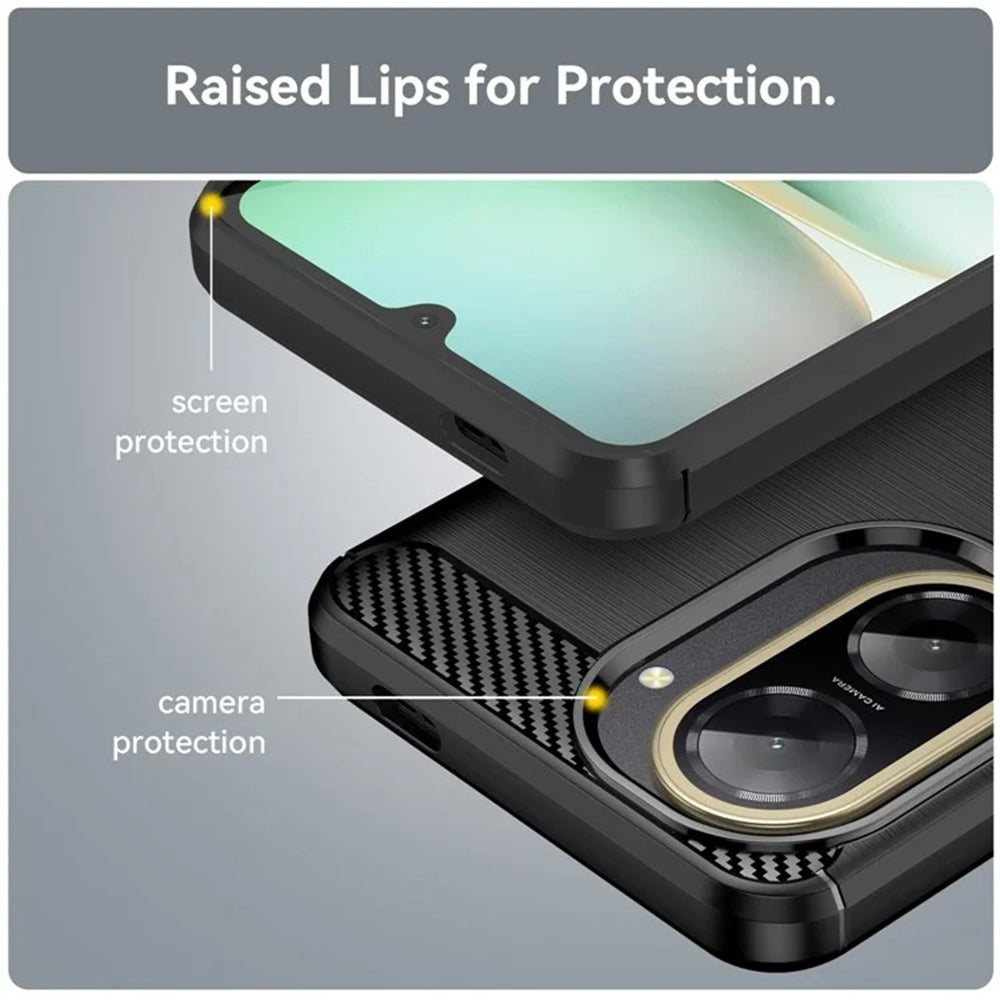 Husa de protectie Techsuit Carbon Silicone compatibil cu Xiaomi Redmi A5 4G (Standard), Negru