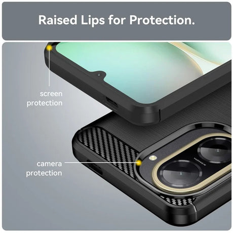 Husa de protectie Techsuit Carbon Silicone compatibil cu Xiaomi Redmi A5 4G (Standard), Negru