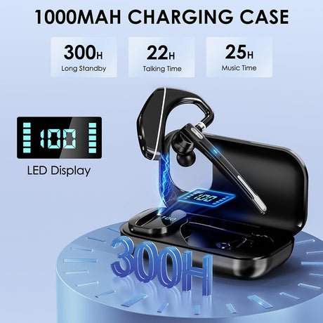 Casti Techsuit Premium Bluetooth Headset Hearyo (A6L), HandsFree, ENC, Dual-Mic, Bluetooth 5.3, 1000mAh, 96hrs, Negru