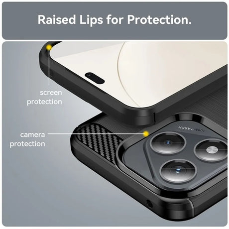 Husa de protectie Techsuit Carbon Silicone compatibil cu Honor 400 Lite, Albastru
