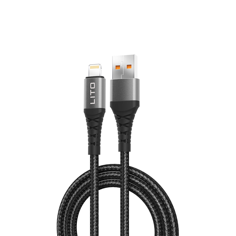 Cablu Lito (LD22L), USB-A to Lightning, Fast Charging, 2.4A, 2m, Negru