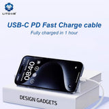 Cablu Lito (LD04CL), Type-C to Lightning, Fast Charging 27W, 2m, Alb