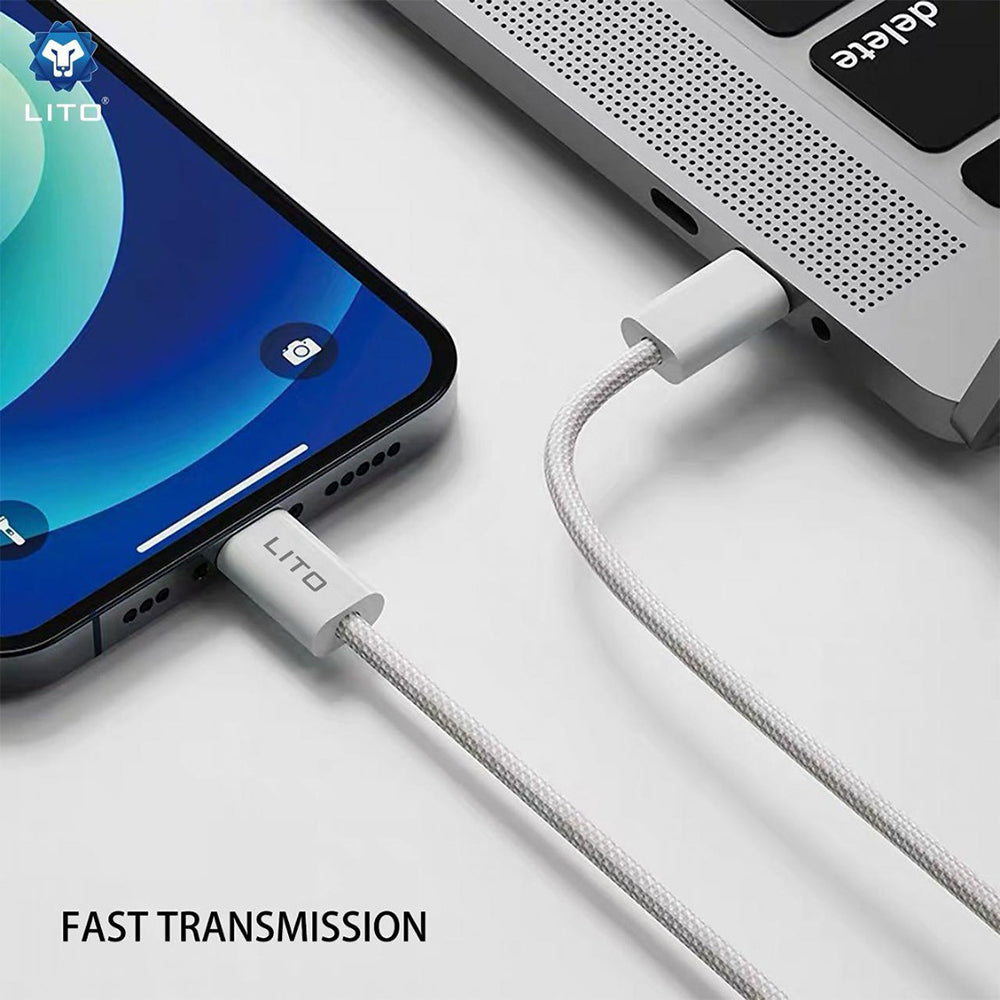 Cablu Lito (LD04CL), Type-C to Lightning, Fast Charging 27W, 2m, Alb