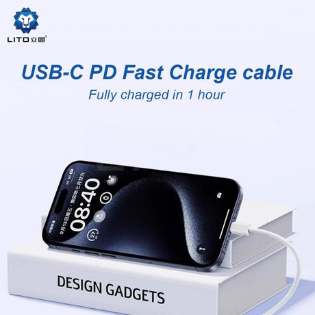 Cablu Lito (LD04CL), Type-C to Lightning, Fast Charging 27W, 1m, Alb