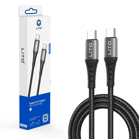 Cablu Lito (LD22CC), Type-C to Type-C, Fast Charging, 60W, 2m, Negru