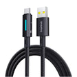 Cablu Baseus Lit (P10379002121-00), USB to Type-C, 100W, Fast Charging, LED Light, Button-Control, 1m, Negru Cosmic