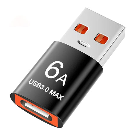 Adaptor Techsuit Premium OTG Adapter HyperPort (A5), Type-C to USB, 6A, 5Gbps, Plug and Play, Fast Data Transfer, Negru / Orange