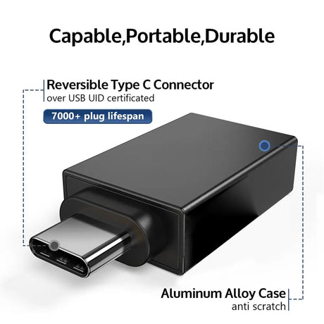 Adaptor Techsuit (set de 2) OTG Adapters DuoVoltX (A13), USB to Type-C, 3A, Plug&Play, Fast Transfer, 5Gbps, Gri