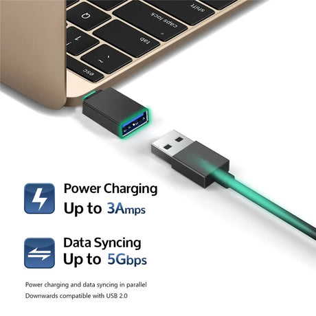 Adaptor Techsuit (set de 2) OTG Adapters DuoVoltX (A13), USB to Type-C, 3A, Plug&Play, Fast Transfer, 5Gbps, Gri