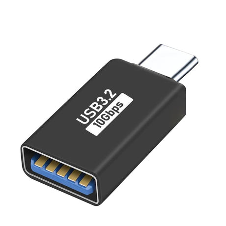 Adaptor Techsuit OTG Adapter AluCoreX (A14), USB to Type-C, 10Gbps, Plug and Play, Aluminum Alloy, Fast Data Transfer, Negru