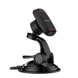 Suport Techsuit MagGrip (S6), for Dashboard, Magnetic Grip, 360° Rotation, Suction Cup, 2 Metal Plates, Negru /Red