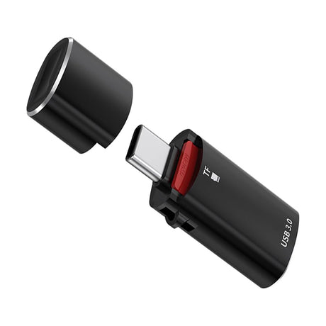 Cititor de Carduri 2in1, Adaptor, 3A, Aluminiu - Techsuit AluVoltX (CC1) - Black