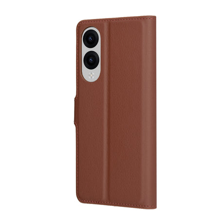 Husa de protectie Techsuit Leather Folio compatibil cu Samsung Galaxy S25 Edge, Maro