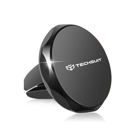Suport Techsuit TinyGrip (S9), for Air Vent, with Metal Plate, Strong Magnet, Universal Compatibility, Negru / Silver