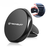 Suport Techsuit TinyGrip (S9), for Air Vent, with Metal Plate, Strong Magnet, Universal Compatibility, Negru / Silver